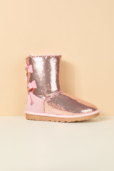 Smaibulun Ugg | Haute Holidays Sequin Glam Shearling Boots - pink