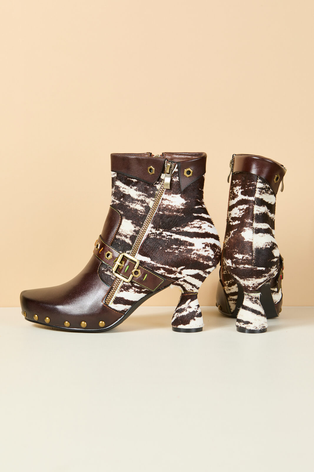 Soffia | Giuliana Animal Print Leather Ankle Boots