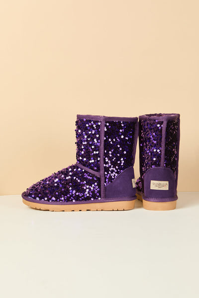 Smaibulun Ugg | Dallas Glam Sequin Shearling Boots - violet