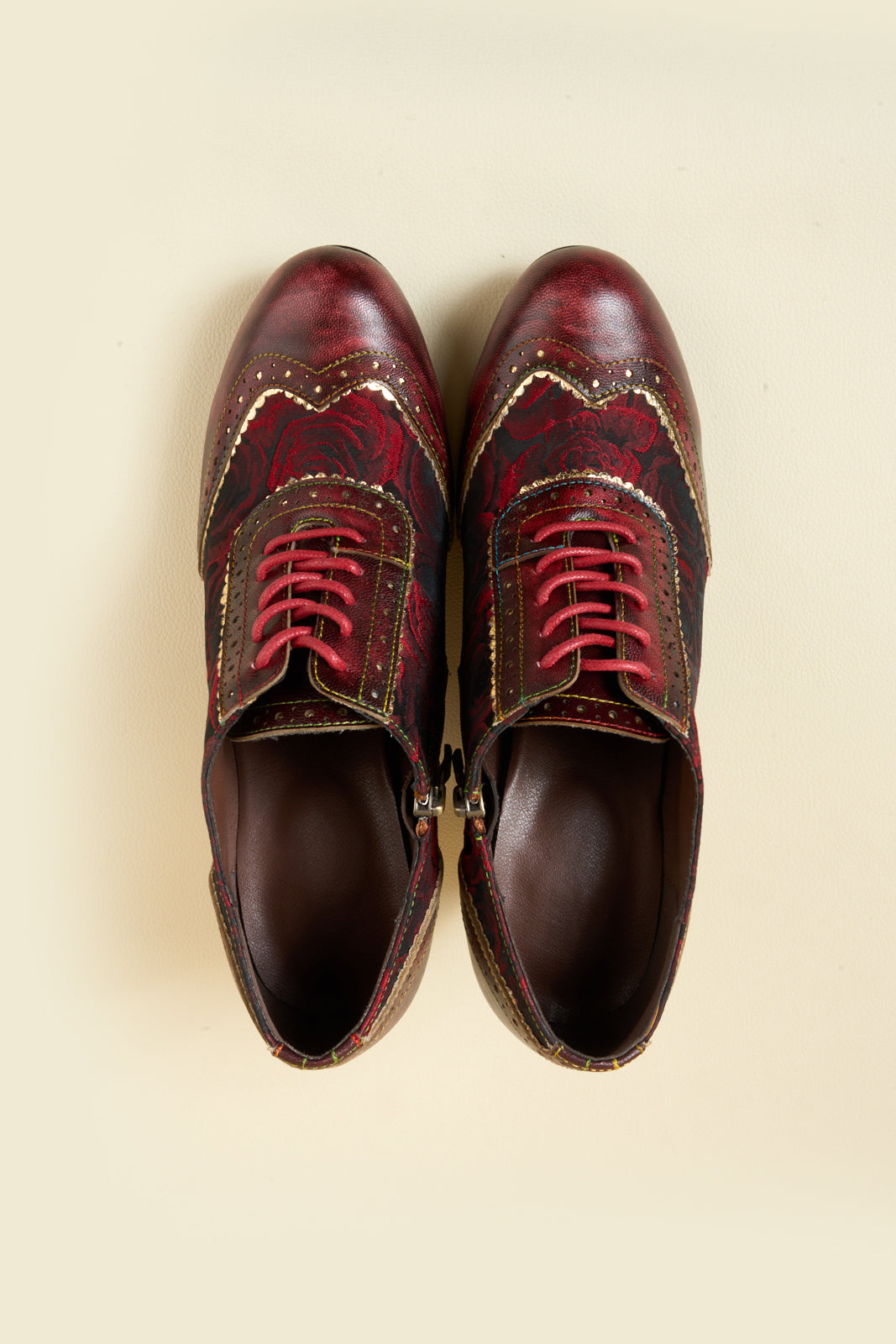 Soffia | Send Love Rose Jacquard Leather Oxford