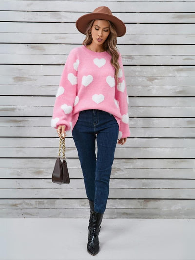 Mood Lift Heat Prints Sweater - Pink