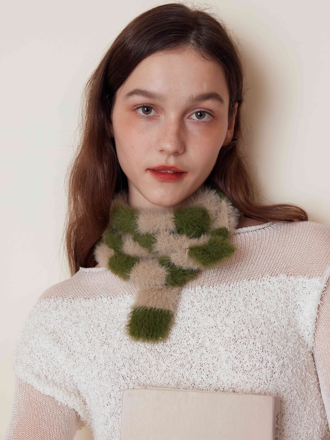 Dachshund Color Block Scarf - olive