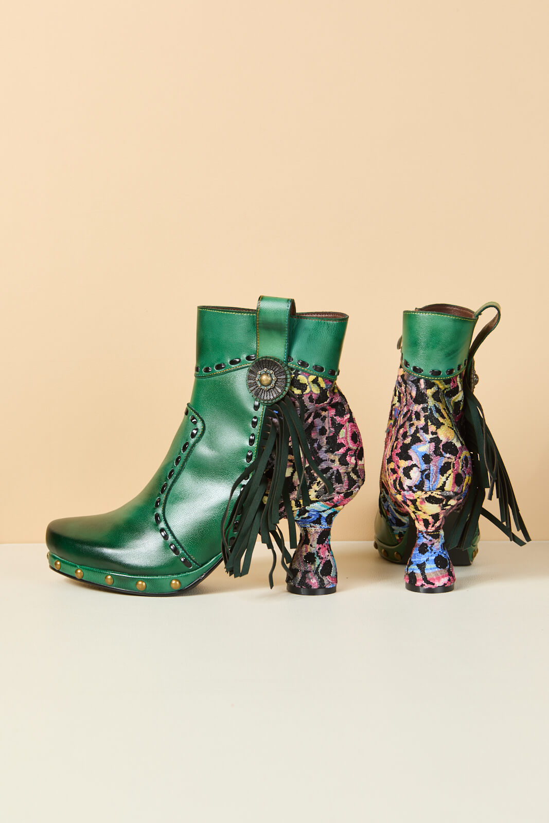 Soffia | Christmas Ocean Breeze Tassel Leather Ankle Boots