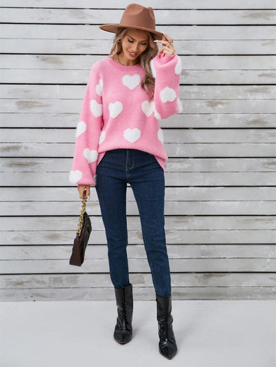 Mood Lift Heat Prints Sweater - Pink