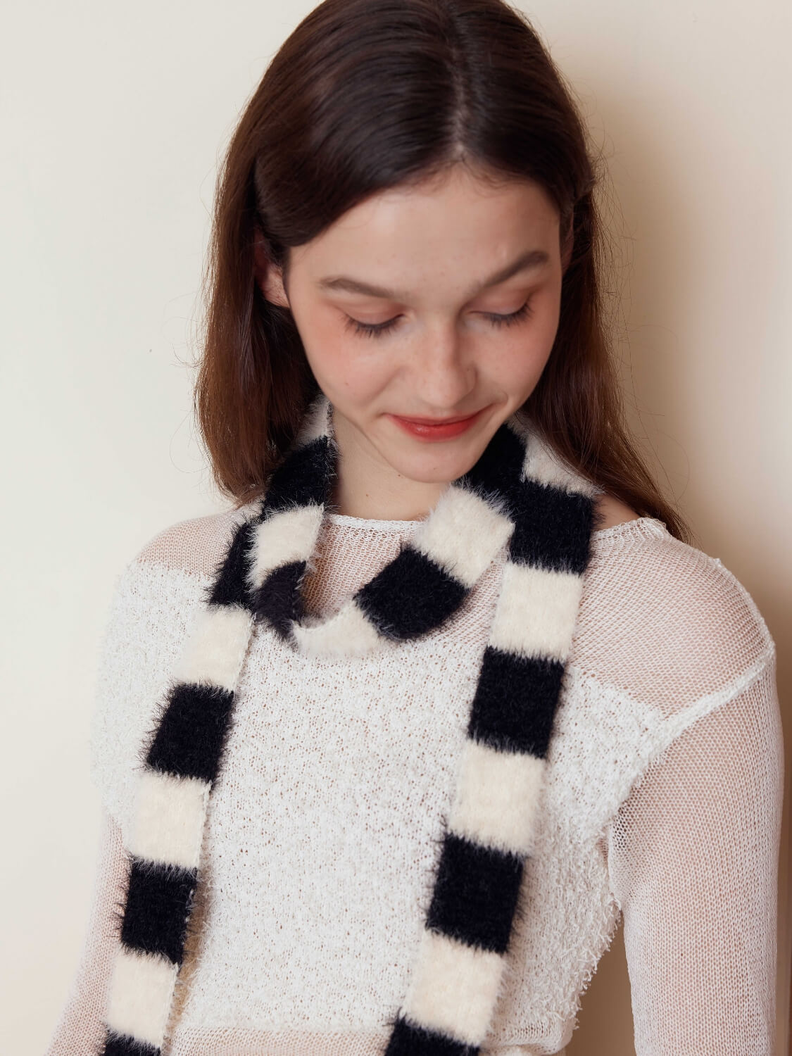 Dachshund Color Block Scarf - black