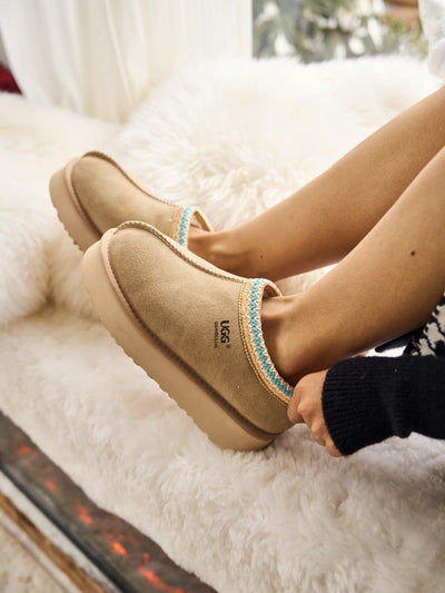 Smaibulun Ugg | Tassie X Tasman Platform Slipper Boot - taupe