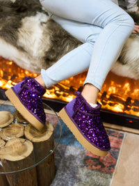 Smaibulun Ugg | Mini Glitter Low Ankle Platform Boots - Purple