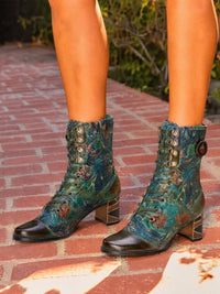 Soffia | Soraya Printed Floral Leather Boots