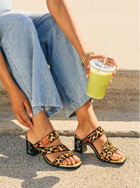 Soffia | Gabrella Leopard Leather Slides