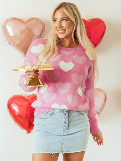 Love Letter Oversized Heart Pearl Sweater