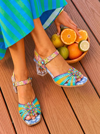 Soffia | Sunlit Society Novelty Floral Leather Pump