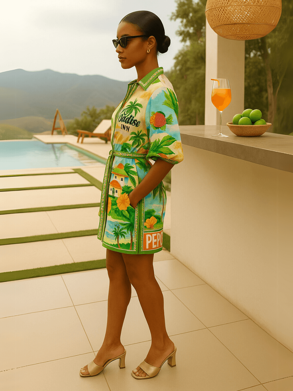 Welcome Paradise Bay Artist Printed Mini Dress