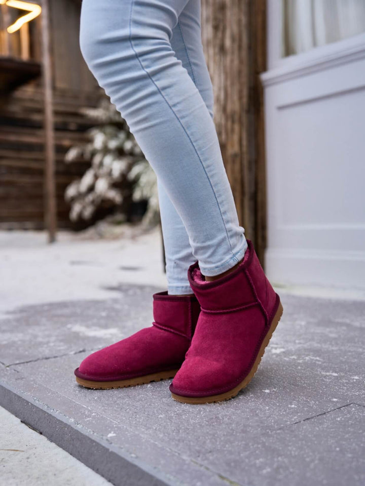 SMAIBULUN Ugg | Faux Fur-Lined Classic Short Ugg Boots - claret
