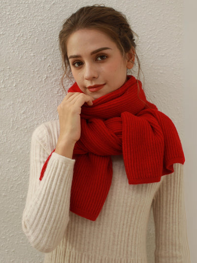 Arielle Cashmere blend Thread Scarf - Red