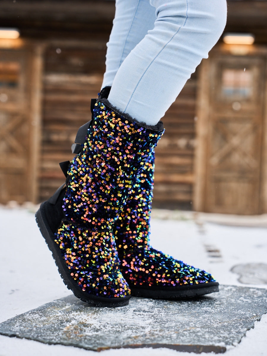 SMAIBULUN Ugg | Tay Swift Celebration Rhinestone Bailey Bow Sequin Boots - Multi