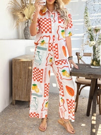 Yacht Party Loungewear Matching Set - orange