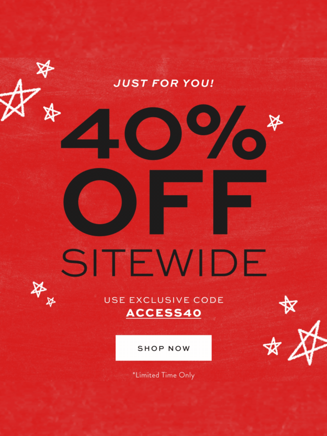 LIMITED TIME 40% OFF