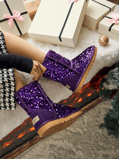 Smaibulun Ugg | Dallas Glam Sequin Shearling Boots - violet