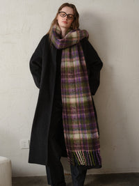 Nelma Cashmere Blend Tartan Tassel Scarf