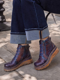 Soffia | Zavina Woven Leather Booties