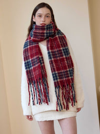 Reema Plaid Tassel Blanket Scarf