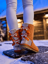 SMAIBULUN Ugg | Rhinestone Dual Bailey Bow Glam Ugg Boots - Orange