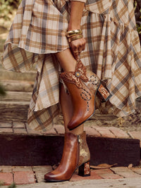 Soffia | Holly Sequins Butterfly Leather Ankle Boots