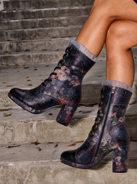 Soffia | Secret Blooms Paisley Embossed Leather Boots