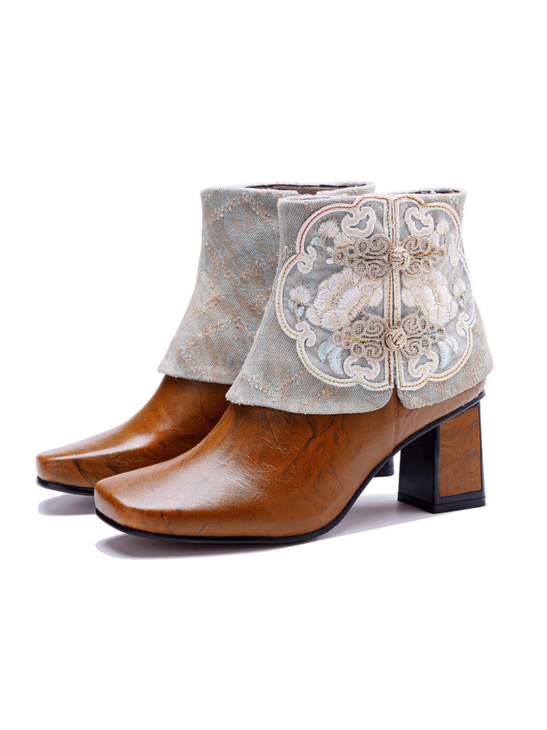 Soffia | Carlisle Leather Embroidered Ankle Boots