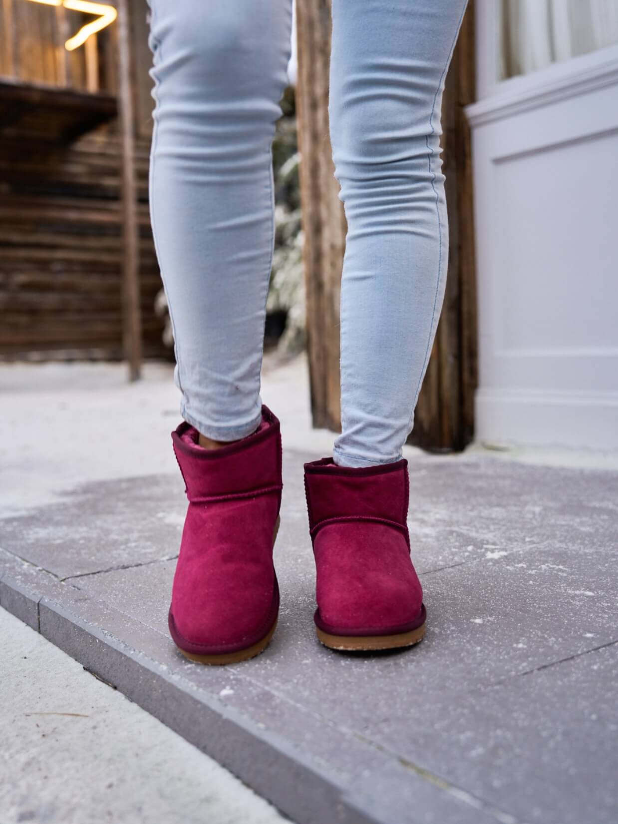 SMAIBULUN Ugg | Faux Fur-Lined Classic Short Ugg Boots - claret