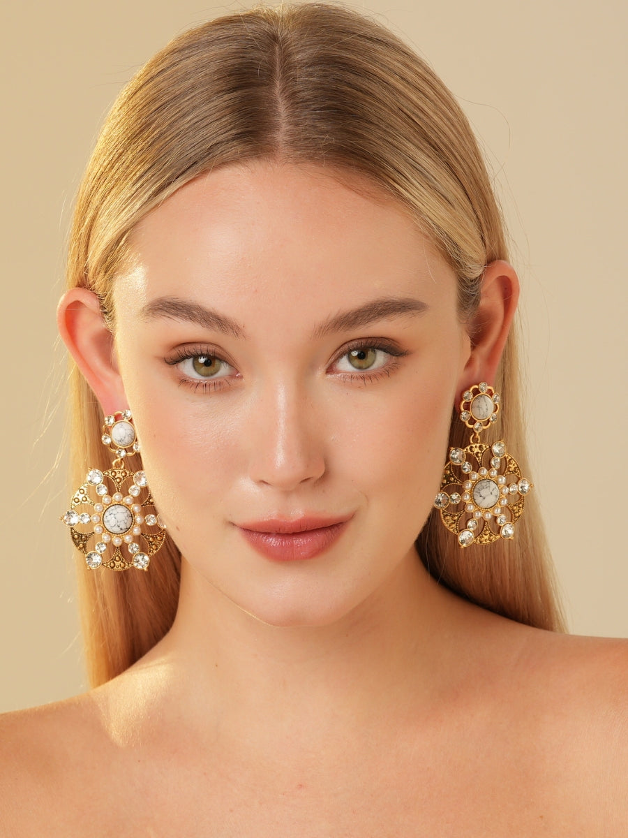 Make Wish Gemstone Gold Plated Earrings