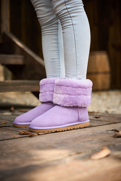 SMAIBULUN Ugg | Adelene Sherpa Woolen Boots - Lavender