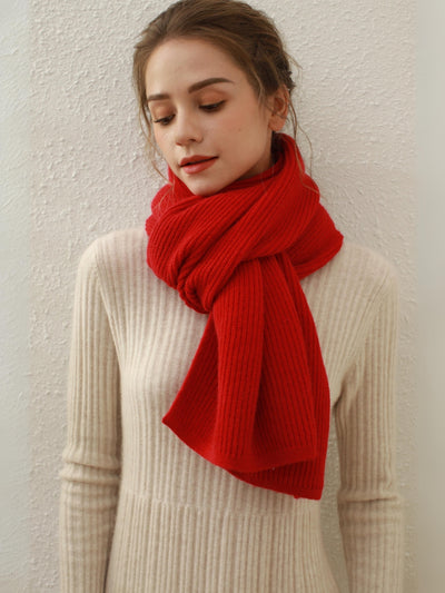 Arielle Cashmere blend Thread Scarf - Red