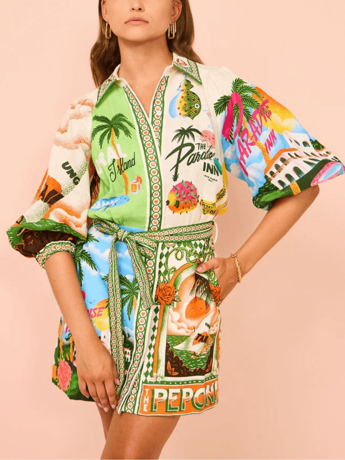 Welcome Paradise Bay Artist Printed Mini Dress