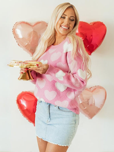 Love Letter Oversized Heart Pearl Sweater