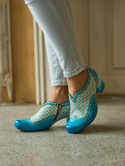 Soffia | Aliene Jacquard Leather Pump Booties