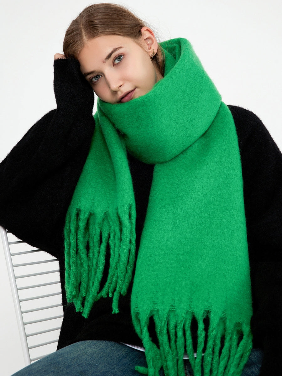 Catalog Tassel Blanket Scarf - Green