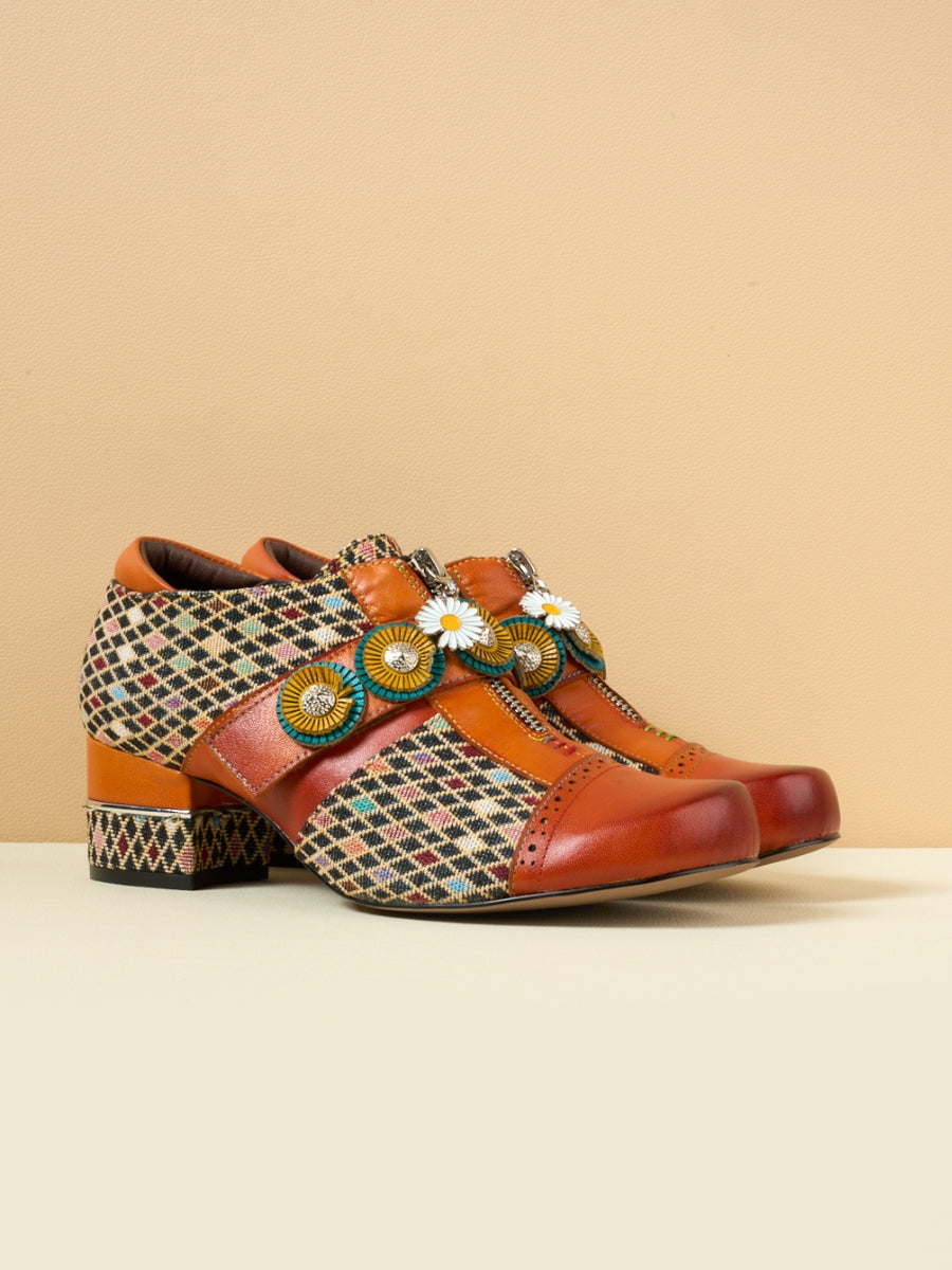 Soffia | Angelonia Jacquard Leather Oxford Brogues