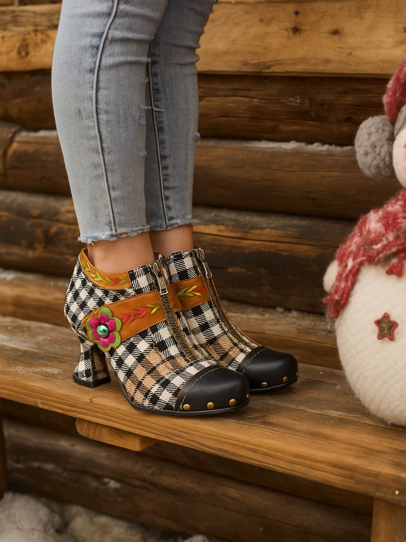 Soffia | Eve Ready Plaid Leather Oxford