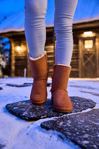 SMAIBULUN Ugg | Rhinestone Dual Bailey Bow Glam Ugg Boots - Orange