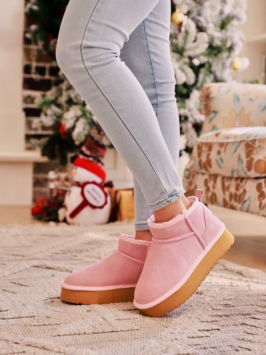 Smaibulun Ugg Ultra Mini Platform Low Ankle Boot Pink