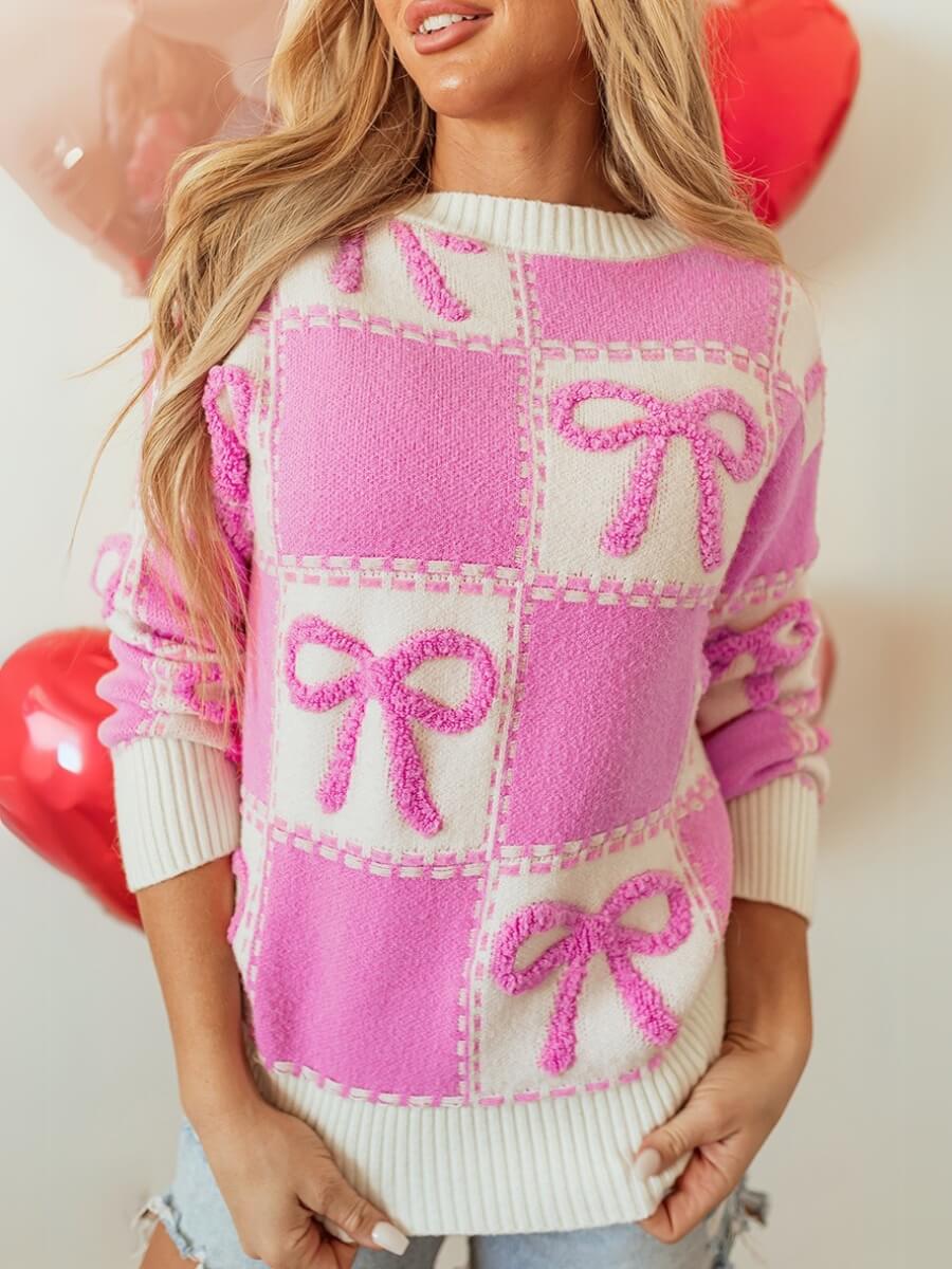 Gift Bow Graphic Knit Sweater