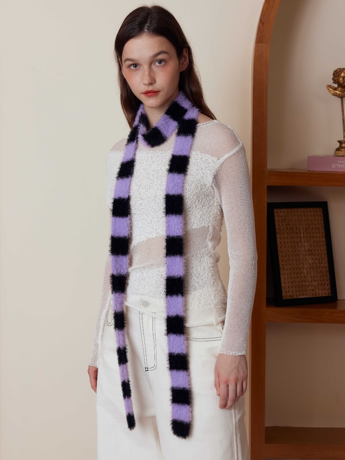 Dachshund Color Block Scarf - purple