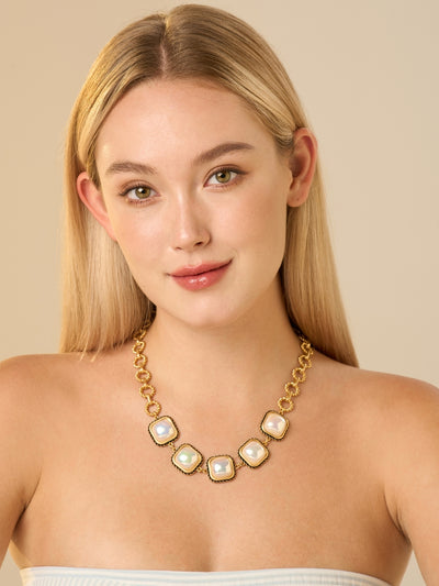 Cristina Chain Pearl Pendant Necklace