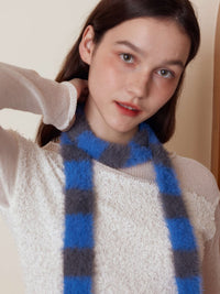 Dachshund Color Block Scarf - grey