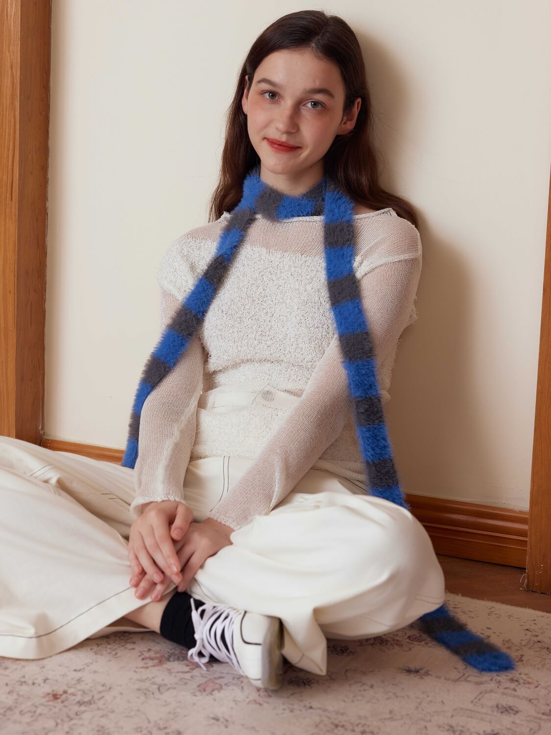 Dachshund Color Block Scarf - grey