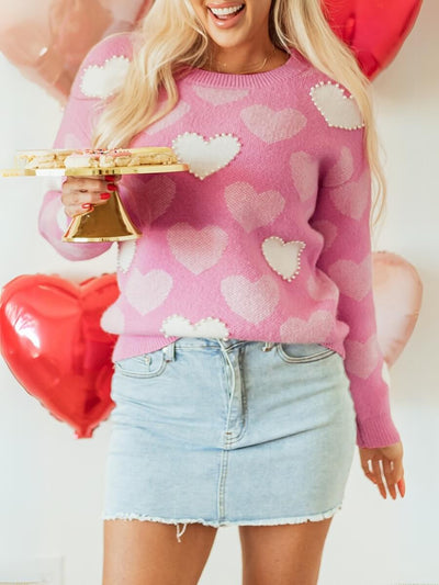 Love Letter Oversized Heart Pearl Sweater