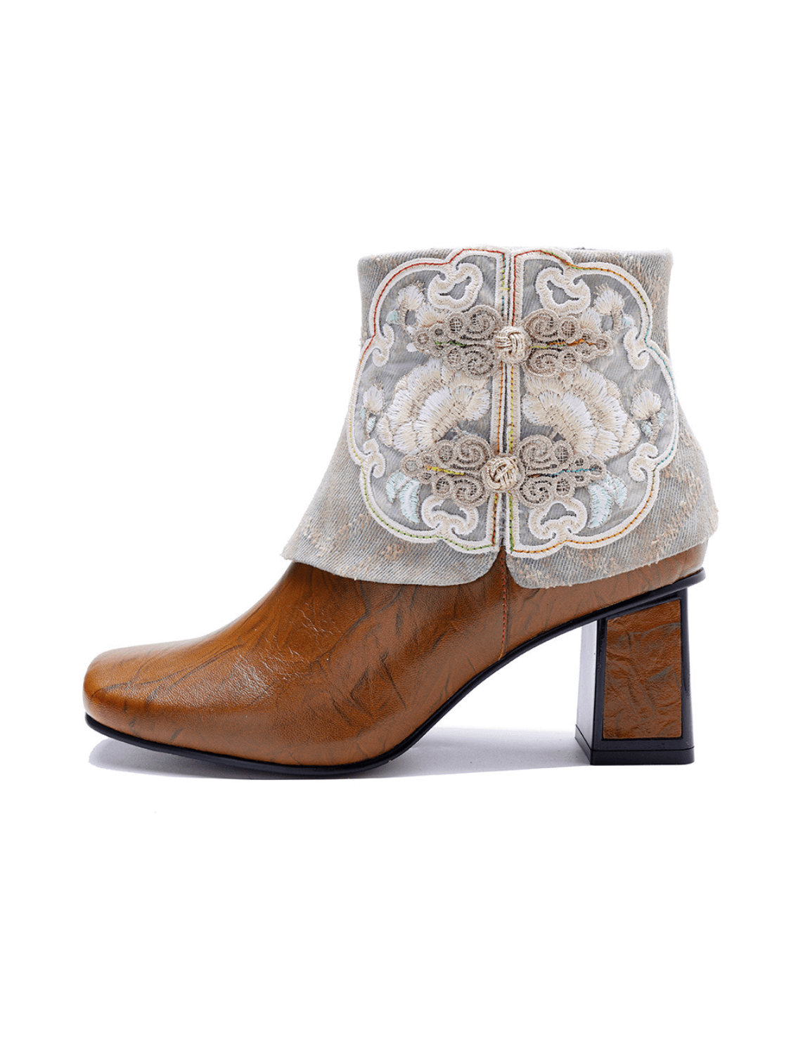 Soffia | Carlisle Leather Embroidered Ankle Boots