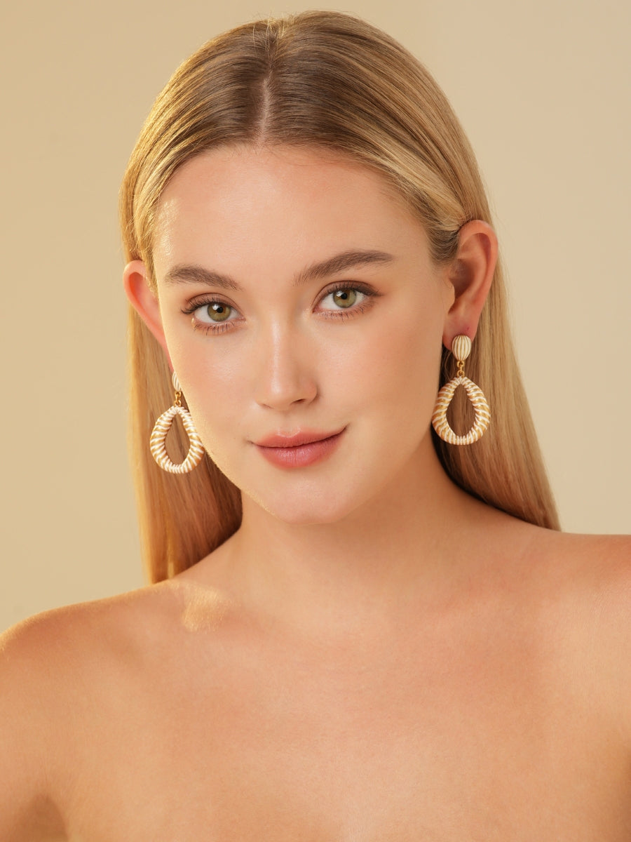 Going For Gold Hammered Enamel Earrings