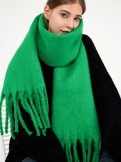 Catalog Tassel Blanket Scarf - Green